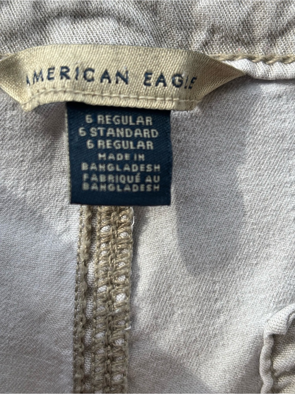 American Eagle Beige Wide-Leg Cargo Pants Ladies sz 6 Y2K Lyocell streetwear 90s - Picture 3 of 15